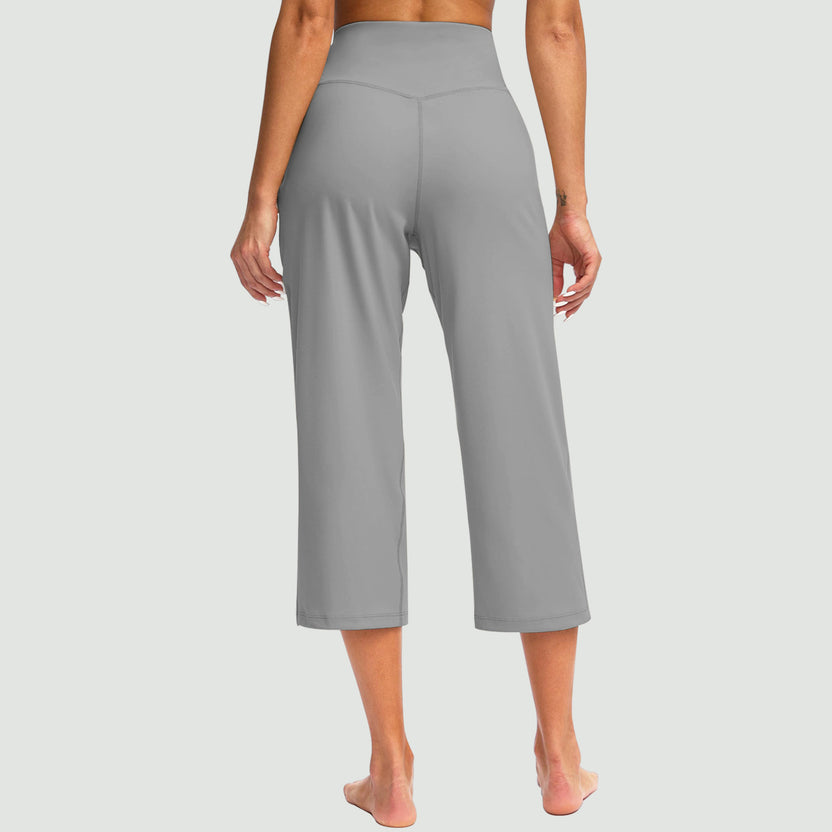 Women's High-Waisted Yoga Pants With Pockets, Straight-Leg Sports Pant ...
